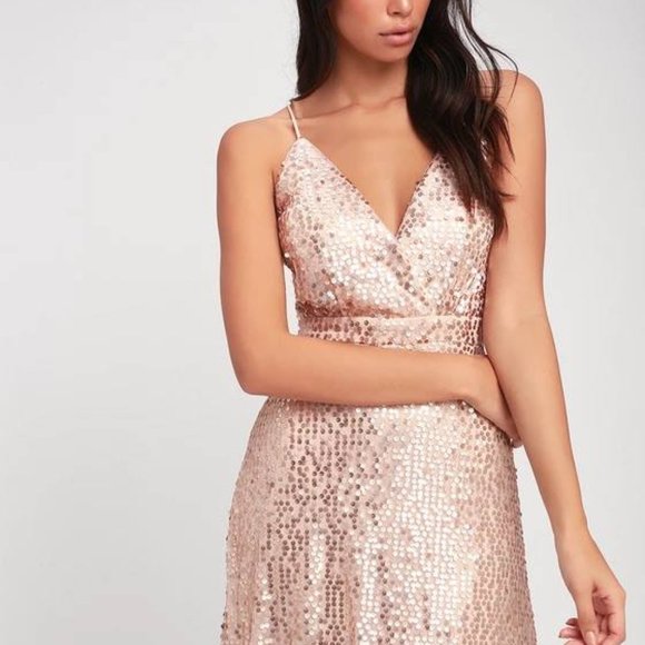 Lulus Dresses & Skirts - Lulus Champagne Sequin maxi DresS